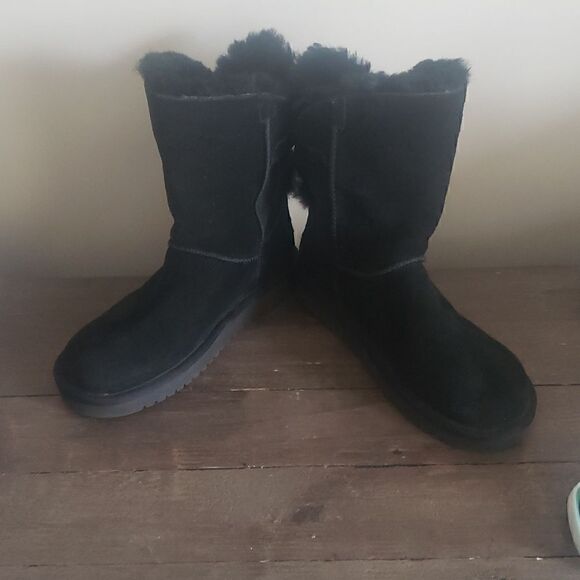 KOOLABURRA BY UGG Womens REMLEY 1105792 Black Suede Buckle Boots Size 6 - Picture 7 of 10